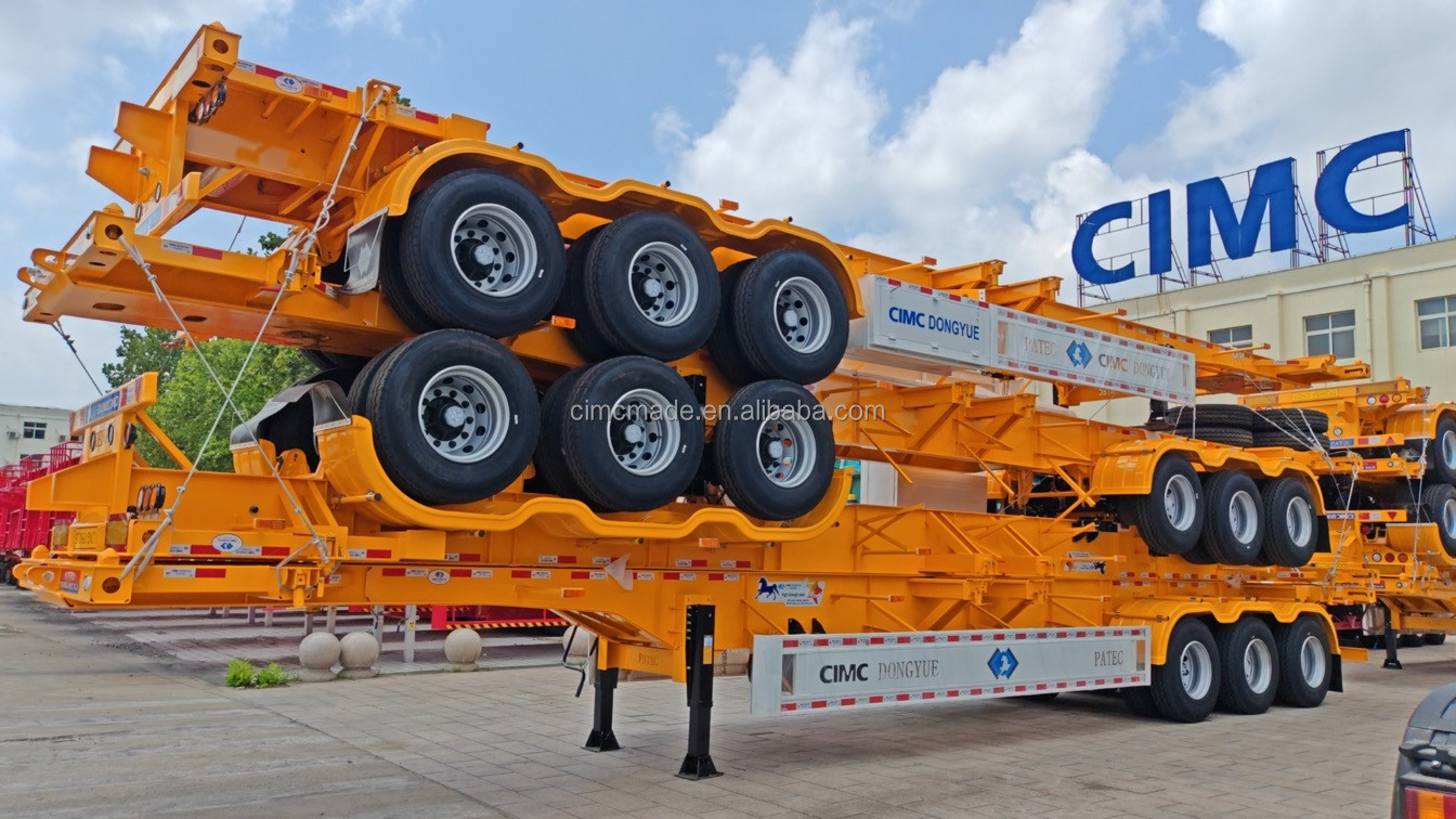 CIMC 50ton 60ton Heavy Duty Hydraulic Gooseneck Semi Trailer Truck Aluminium Flatbed Axle Trailer
