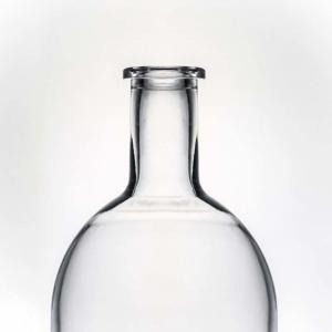 China Whisky 750ml 800ml 1000ml Clear Flint Heavy Base Glass Bottle with Wood Cork on sale