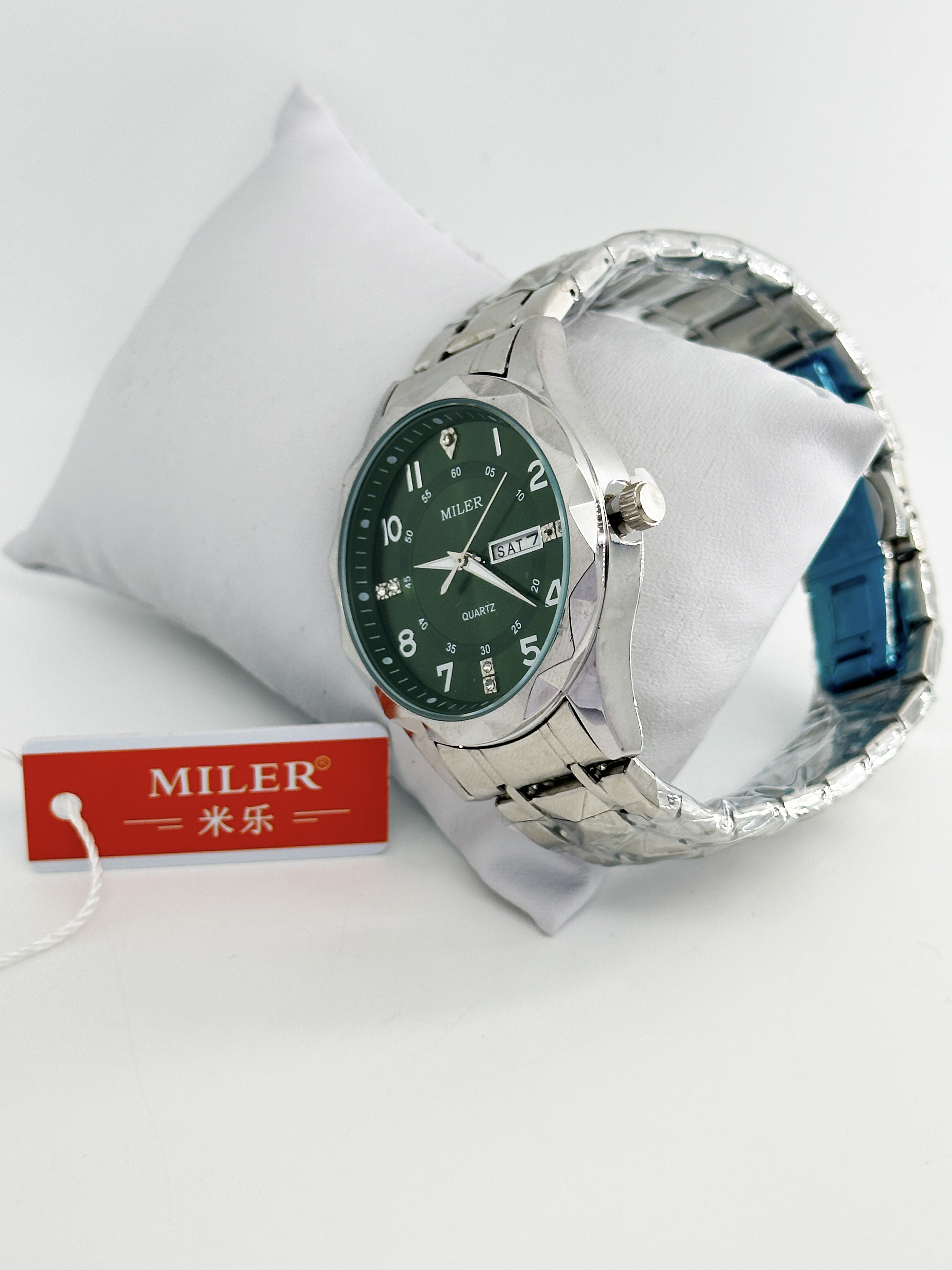 ML 1003 Original Quartz Movement Men's Montre Diamond Dial Daily Waterproof Wristwatch Dual Calendar Function Watches
