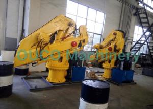 Quality Folding Knuckle Telescopic Flexible Boom Marine Deck Crane In Yellow Lifting Cargoes wholesale