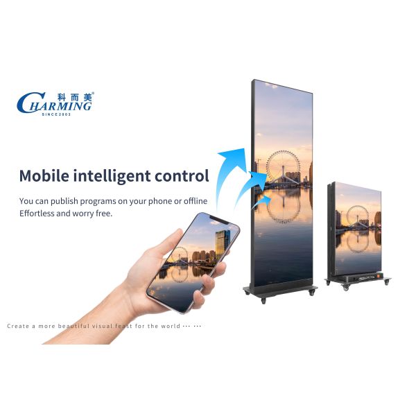 Foldable LED Poster Screen with High Refresh Rate GOB Technology and Intelligent Mobile Control