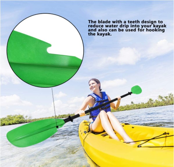 Silk Logo 2 Sections Aluminum Fiberglass Light Weight Paddling Kayak Paddle by Woowave
