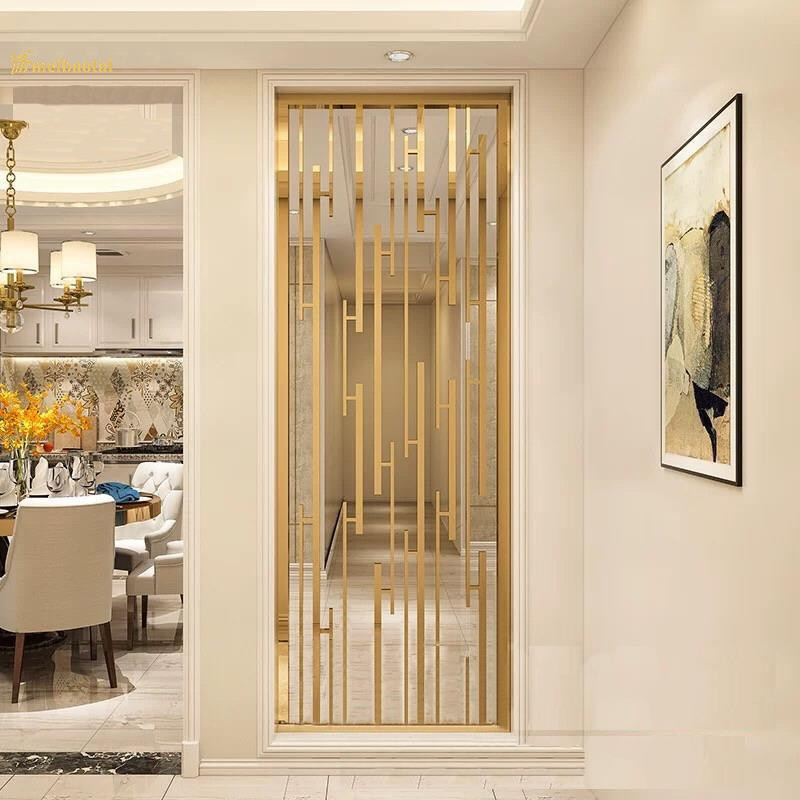 Modern Black Hairline Partition Stainless Steel Room Divider Cold Rolled