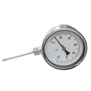 China 4'' 100MM SS Case Industrial Bimetal Thermometer 1/2 NPT Bimetal Strip Thermometer on sale