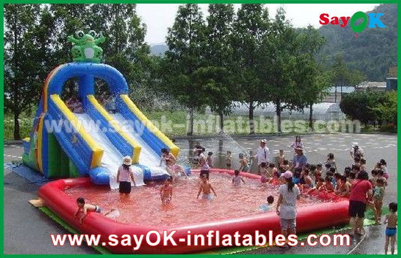 Inflatable Jumping Bouncer / Safety PVC Tarpaulin Inflatable Bouncer Slide Yellow / Blue Color For Playing
