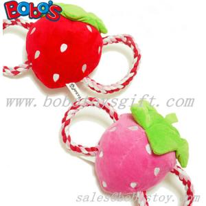 Quality Squeaky Stuffed Pet Toy Plush Strawberry Cotton Rope Toy wholesale