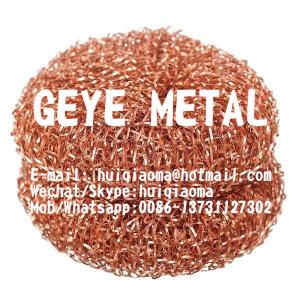 China 100% Pure Copper Mesh Scourers, Copper Scouring Pads, Knitted Copper Pan Scrubbers, Cleaning Balls on sale