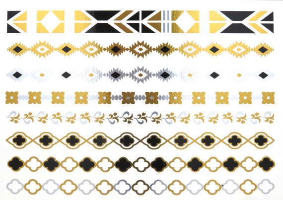 Metallic tattoo, flash tattoo, shinny tattoo, jewelry tattoo, custom designs