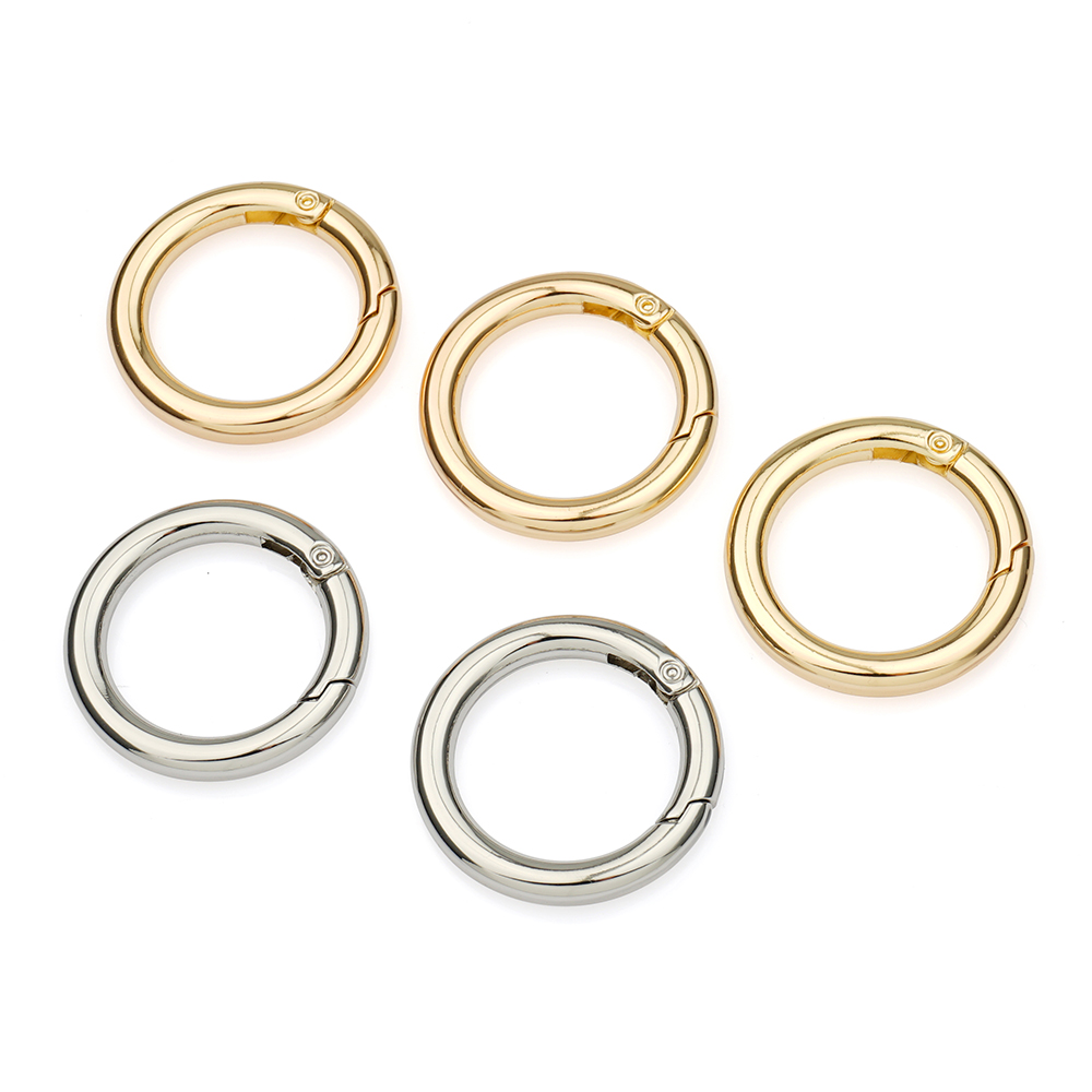 Handbags Hardware Gate Spring Keyring Clasp Engraved Logo O Ring and Customized Shape