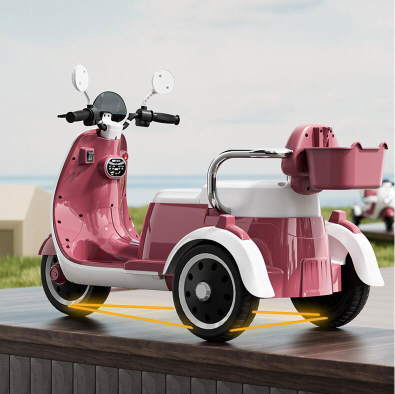 Plastic Children's Electric Motorcycles Charging Two Person Tricycles for Boys and Girls