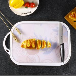 China Fruit Non Slip Plastic Cutting Board With Handle Scale Grooves on sale