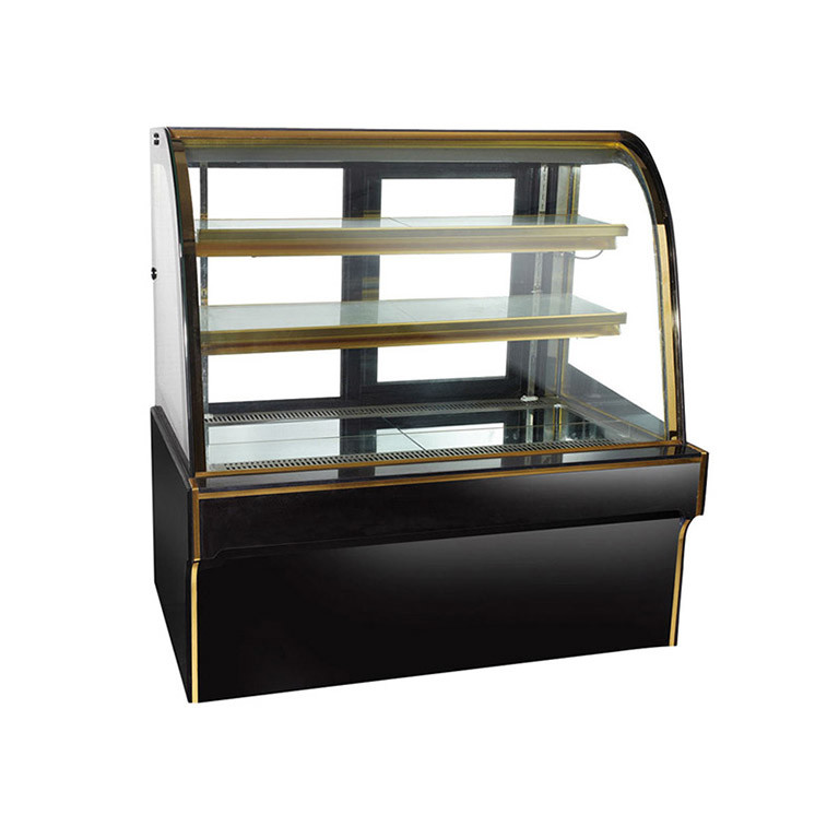 Quality Double Arc glass Commercial Cake Display Freezer With Convenient Casters wholesale