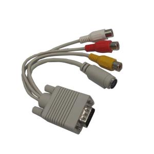 China VGA To Svideo and 3RCA Female Cable/VGA TO RCA CABLE/VGA TO Svideo cable/Y cable on sale