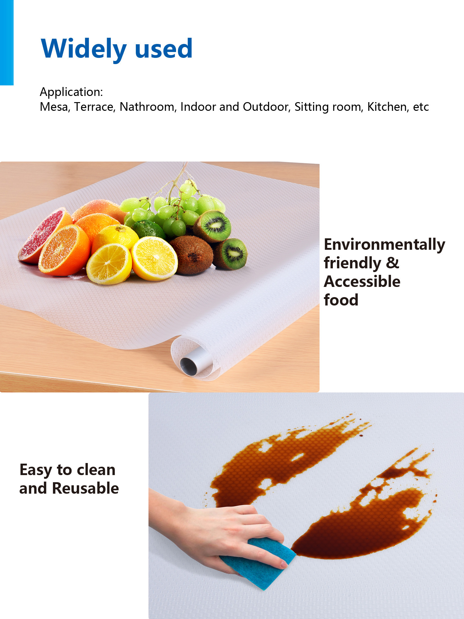 Non-slip Flat Dots Pattern Padded Fridge Mat for Transparent Kitchen Accessories