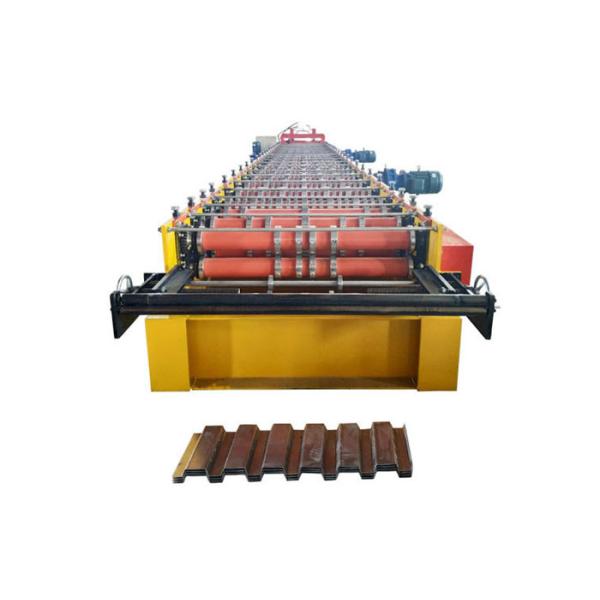 914mm Galvanized Steel Deck Roll Forming Machine Hydraulic Cutting