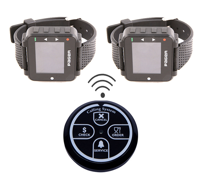 137-930 MHZ wireless strong signal intensity wrist watch pager for restaurant ,hospital, office and so on.