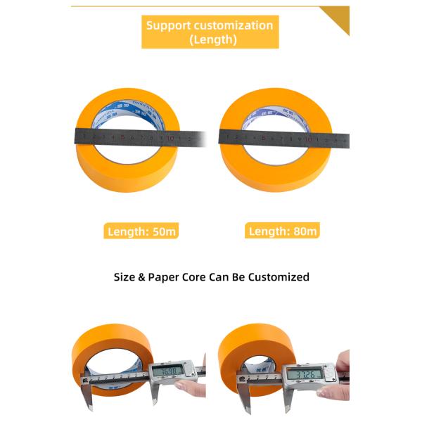 Orange Washi 50mm Masking Tape High Temp Customized