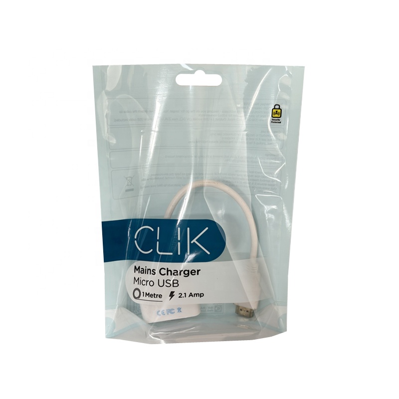 Customized Thickness OEM Plastic Ziplock Hanging Bag For Waterproof Mobile Phone Case