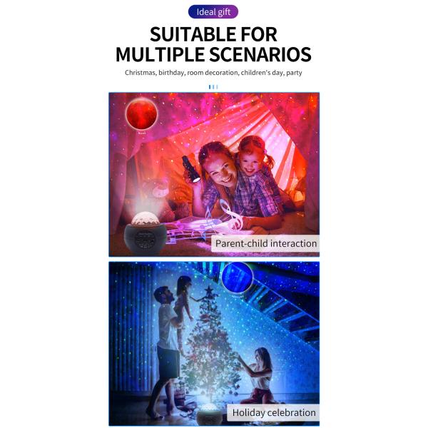 HD 10 Planets Music Projector Lamp Romantic Nebula Starry Bedside Atmosphere Lamp Wireless Speaker With Remote Control