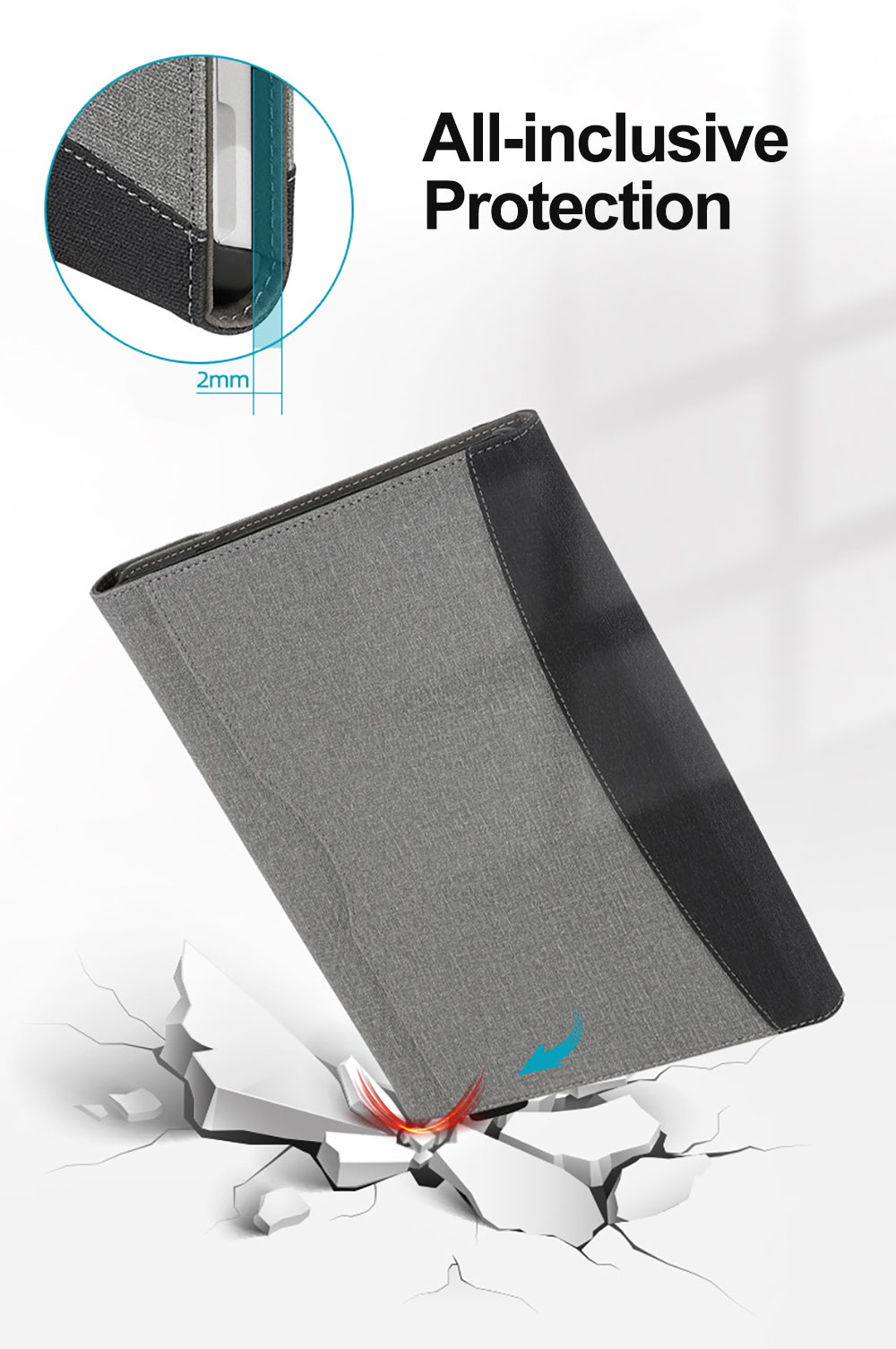 Laudtec Simple Business Tablet Cases for Surface Go 1/2/3/4 Shockproof Multi Angle Holder Lightweight Pen Slot Protective Cover