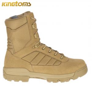 China YKK Zipper Military Combat Boots Tan Tactical Boots Slip Resistant on sale