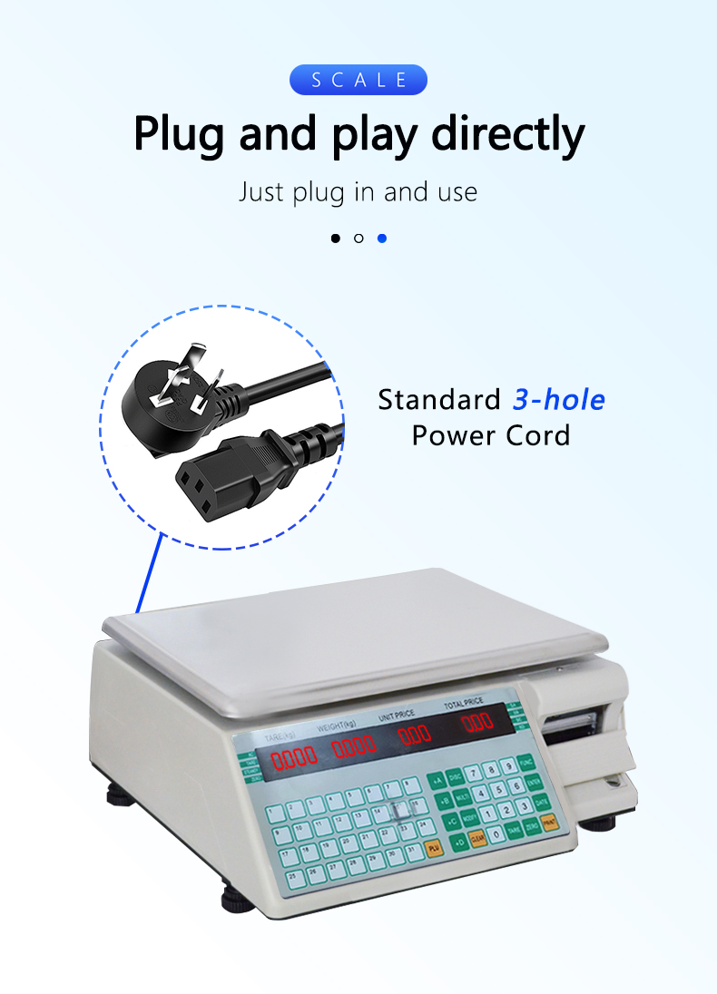 SHV-TMA Bar Code Printing Table Scale 30kg with and ABS Plastic/ Stainless Steel Plate