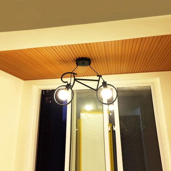 Creative LED Interior Bicycle Pendant Light 9w For Bedroom Balcony Black White