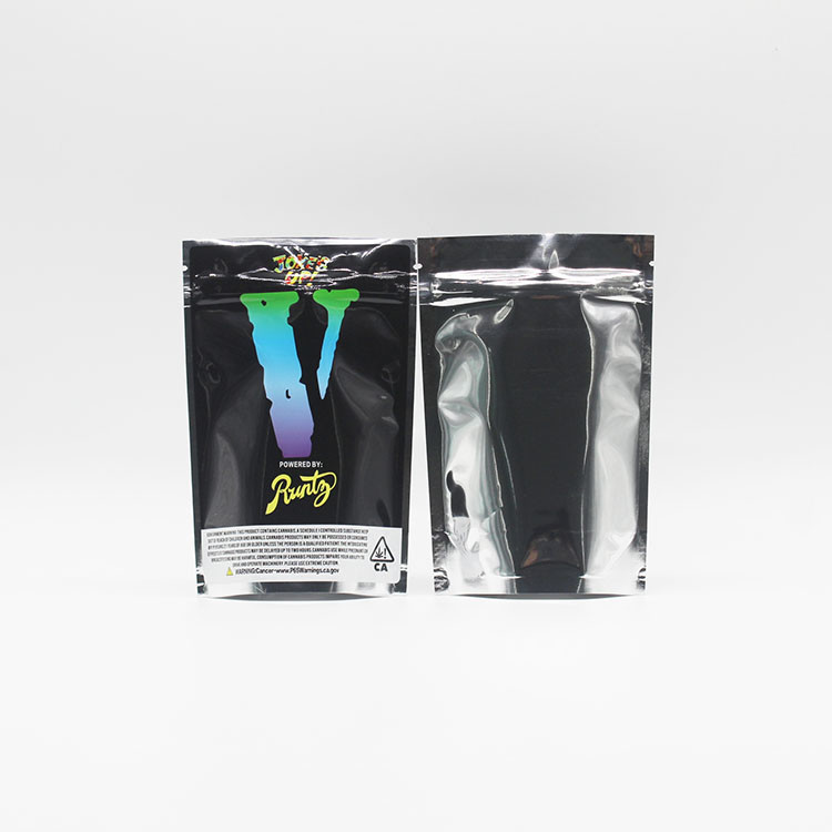 ziplockk Black Stand Up Pouches Smellproof Food Packing Bags With Tear Notch