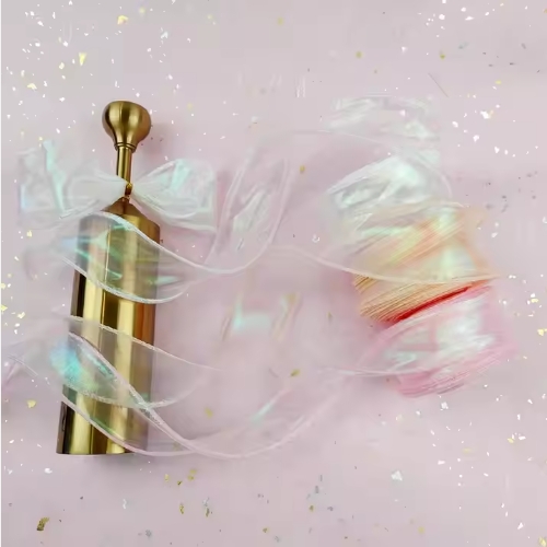 Custom Solid Color Sheer Chiffon Pink Silk Organza Ribbon for Wedding Gift Wrapping