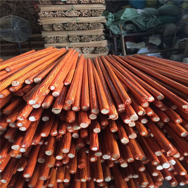 Press Straight PVC Coated 2.0cm Wooden Mop Handles