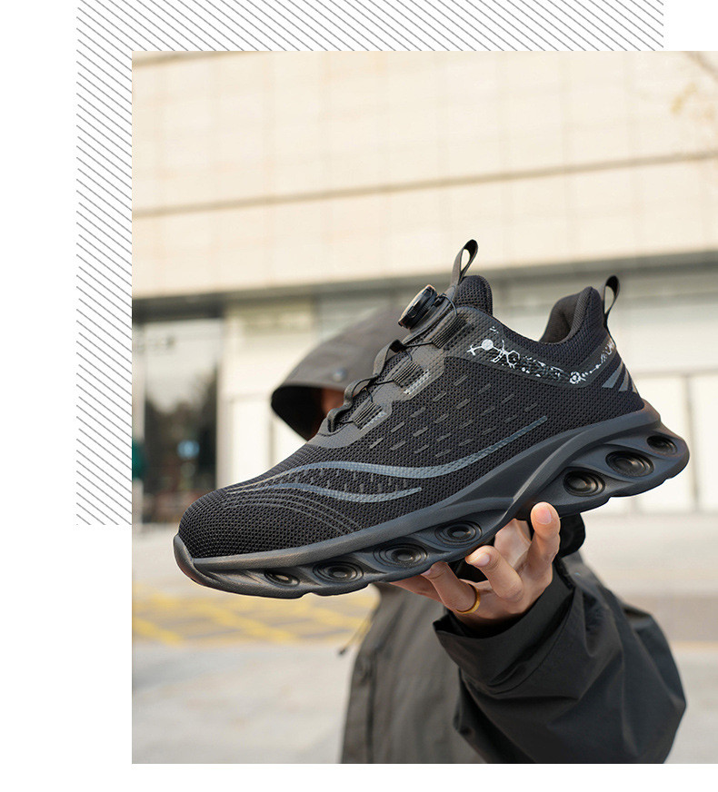 BOA Rotating Buttons Safety Shoes Stab-resistant Flying Knit Material And Steel Toe For Work