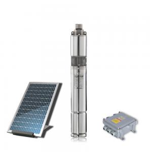 China 3 Inch 4 Inch Helical Rotor Solar Submersible Pump With Mppt Controller Automatic Solar Brushless DC Submersible Pump on sale