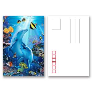 China Pantone Color Printing PET 3D Lenticular Postcard / 3D Changing Pictures For Kids on sale