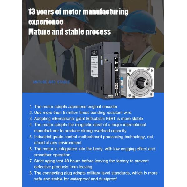 AC220V/380W 100W 200W 400W 750W Single-Phase/Three-Phase Power Servo Motor