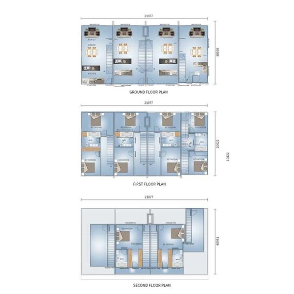 Prefab HomeUltra Modern Prefab Townhouse Apartment In Light Steel Frame Home