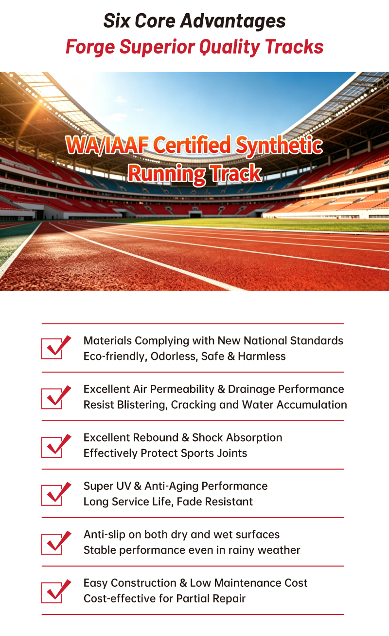 Hybrid PU Stadium Running Track Surface With Multi Layer PU Rubber Construction For Professional Training Centers Stadium Support Areas And Contractor