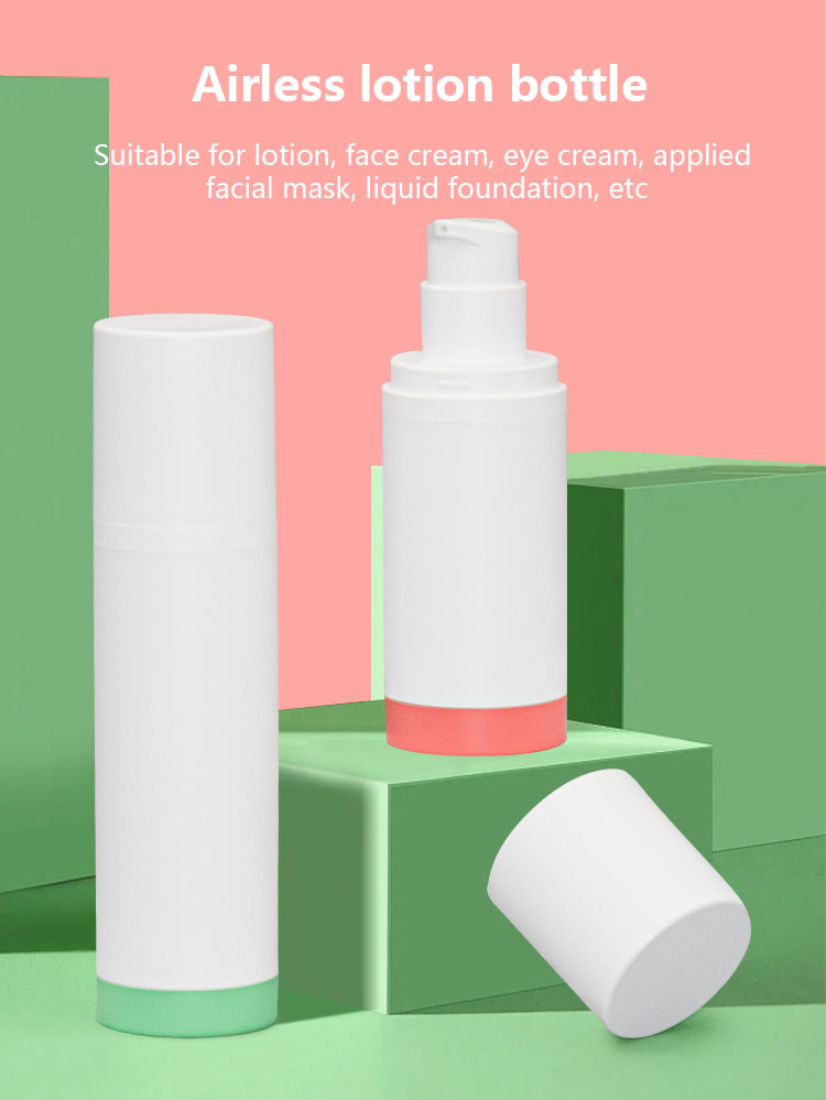 30ml/50ml/100ml Customized Color and logo Refillable PP Lotion Cream Round Shape Airless pump Bottle UKA67