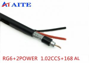 Quality 168AL Braid RG6 Siamese Coax Cable 1.02mm BC 4.7mm FPE 18AWG CCA Power Wire wholesale