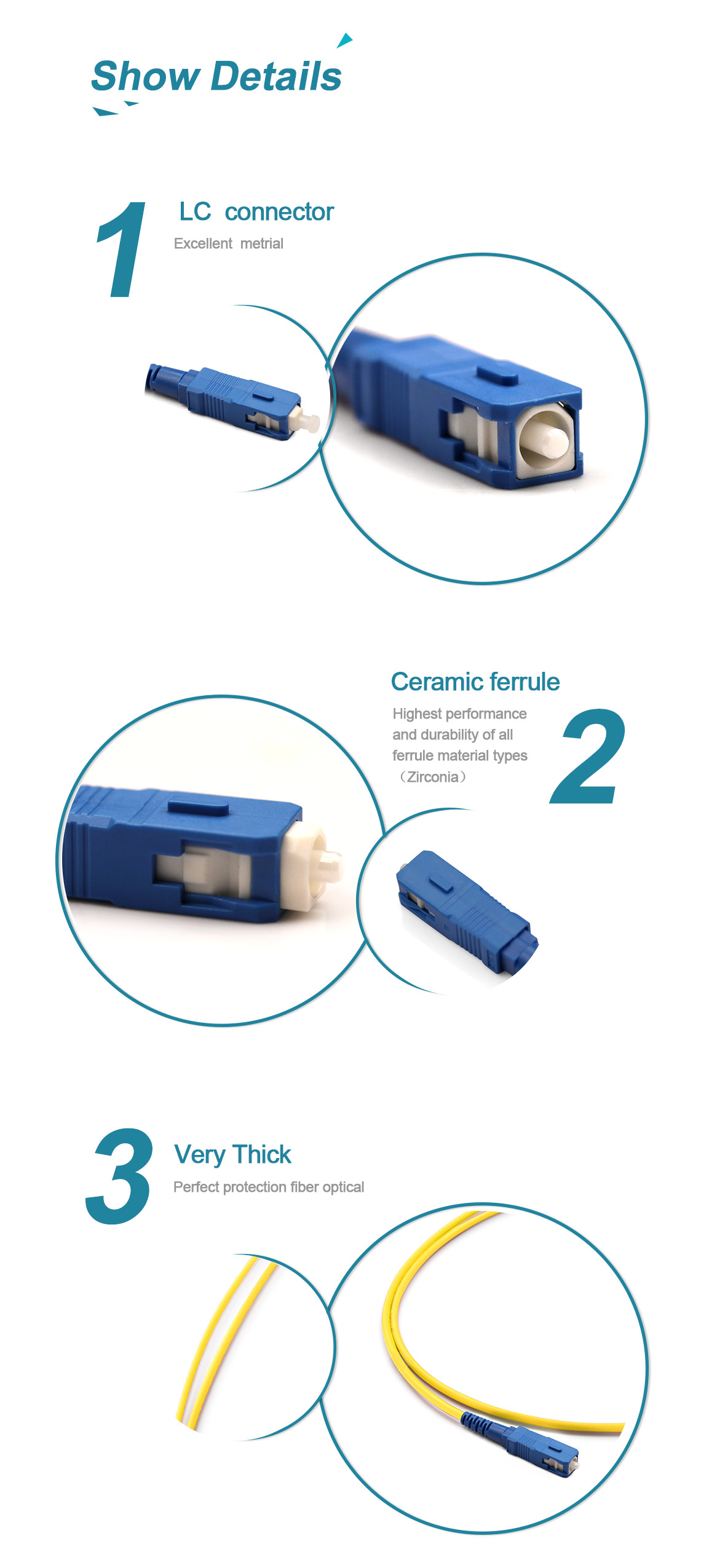 2.0mm 3.0mm G652D SC To SC SM Digital Fiber Optic Cable For Data Center