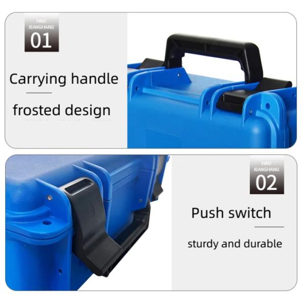 Durable EVA Material Plastic Tool Box with Push Switch Design and Ergonomic Handle for Secure Storage