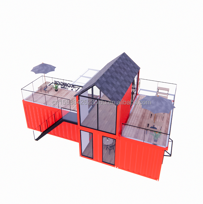 Customized Sloping Roof Steel Structure Villa Wall 50/75/100mm Wave Sandwich Panel Bathroom and 3 Bedroom Container House