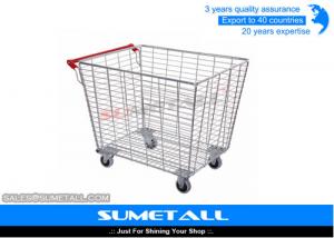 Quality Medium Duty Wire Steel Supermarket Metal Storage Cage With Wheels For Retailers wholesale