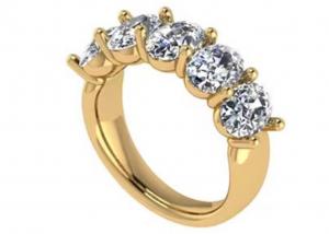 Quality Oval Brilliant Cut 18k Yellow Gold Engagement Ring 6.43x 4.7x3.03mm ODM wholesale