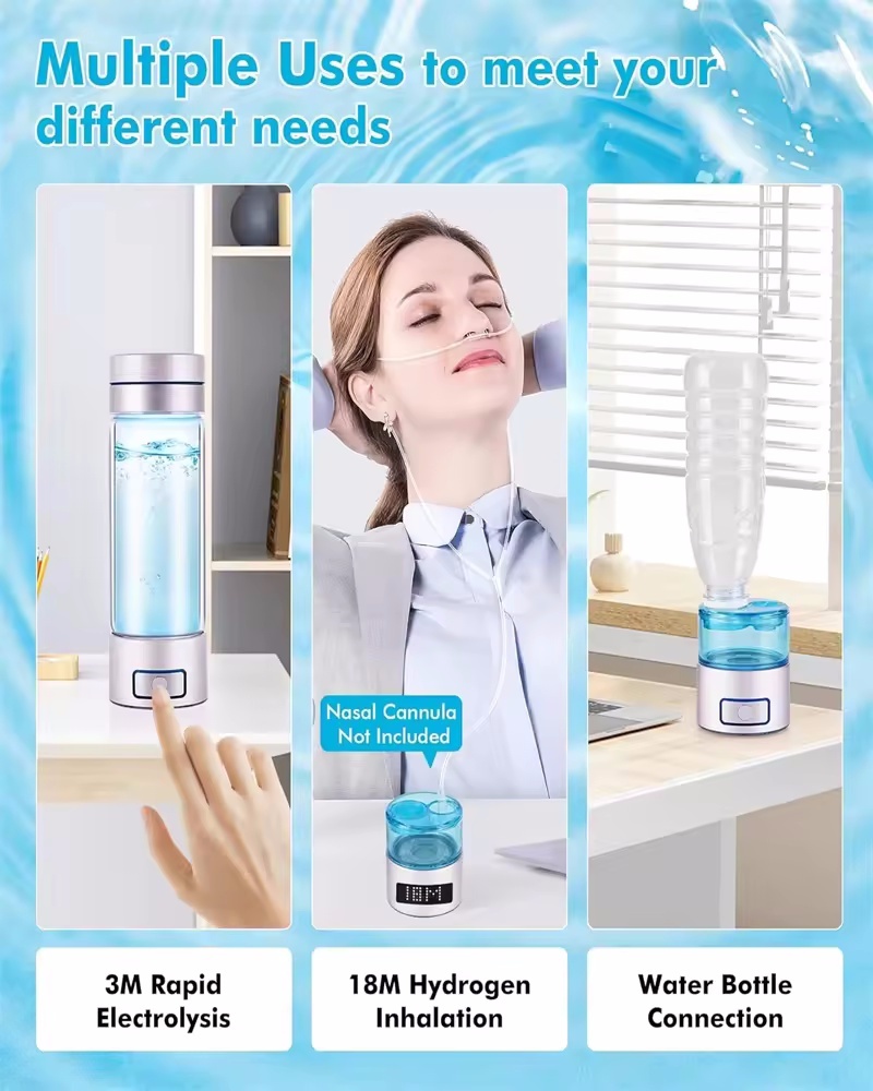 Hydrogen-Rich Water Bottle Stand USB/Battery PEM Technology Hydrogen Water Generator For Home Outdoor Car RV Use Weizi