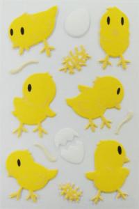 Quality Luminous Yellow Decorative 3d Stickers For Cards / Girls Stationery Non Toxic wholesale