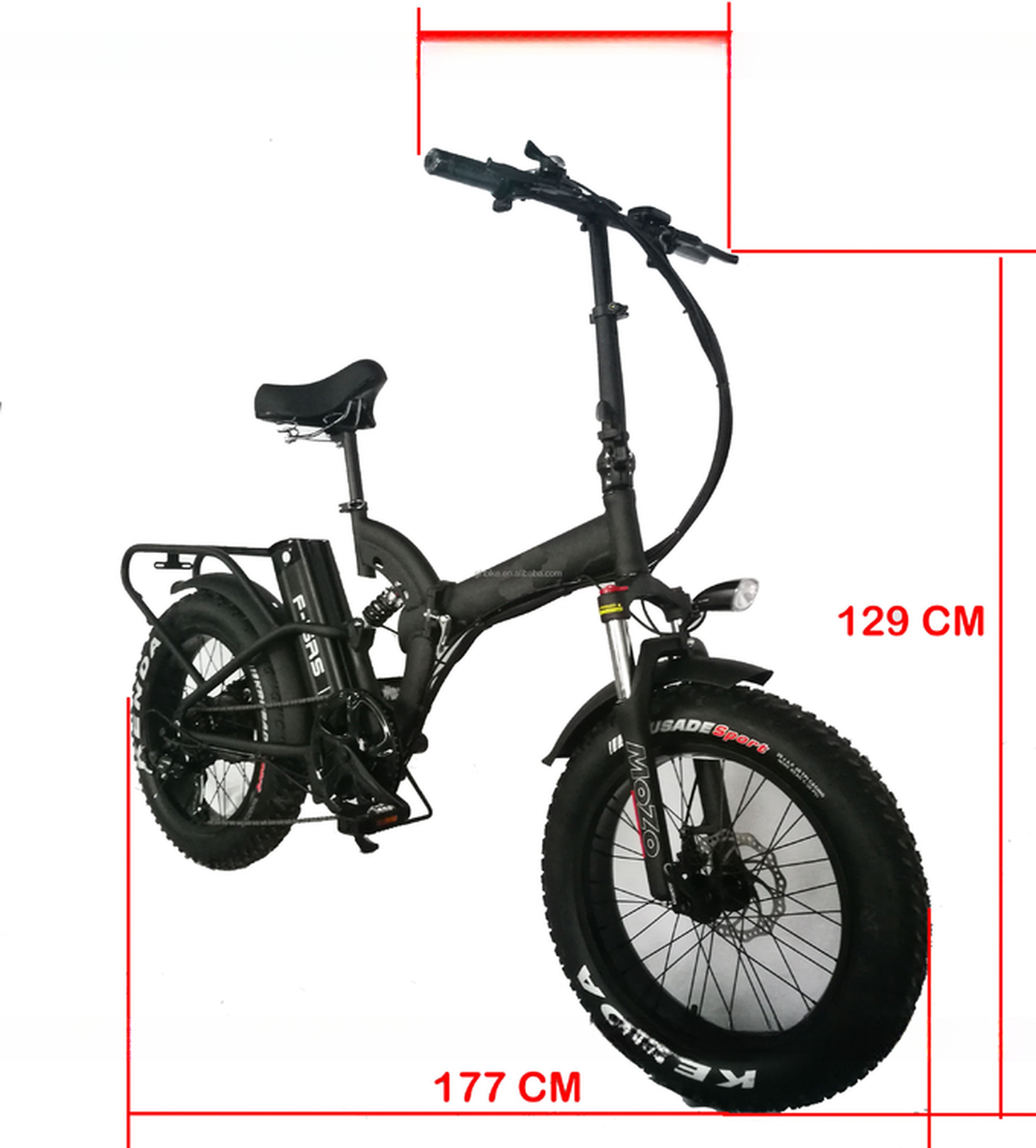 48V 21ah Lithium Battery CE Certified 1000W 50KM/H Big Snow Fat Tire Electric Folding Bike Full Suspension
