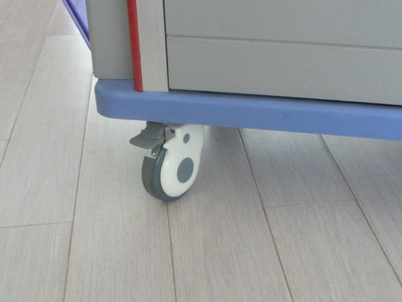 Emergency Medical Trolley Crash Cart With Drawer And IV Pole