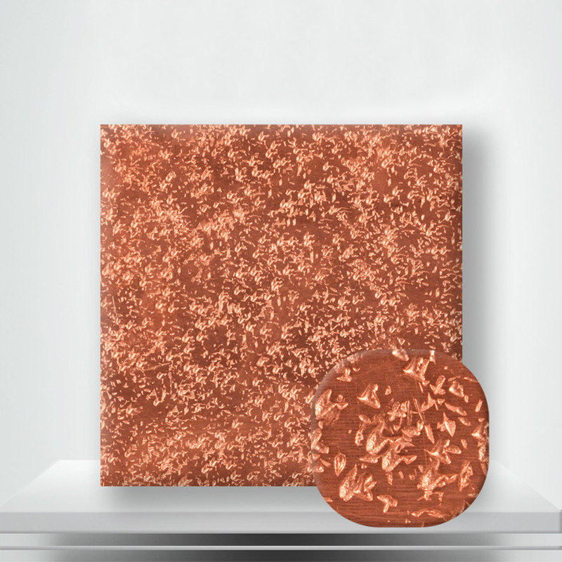 Handcrafted 304 316 Hammered Stainless Steel Sheet with Straw Pattern and Red Antique Copper Finish