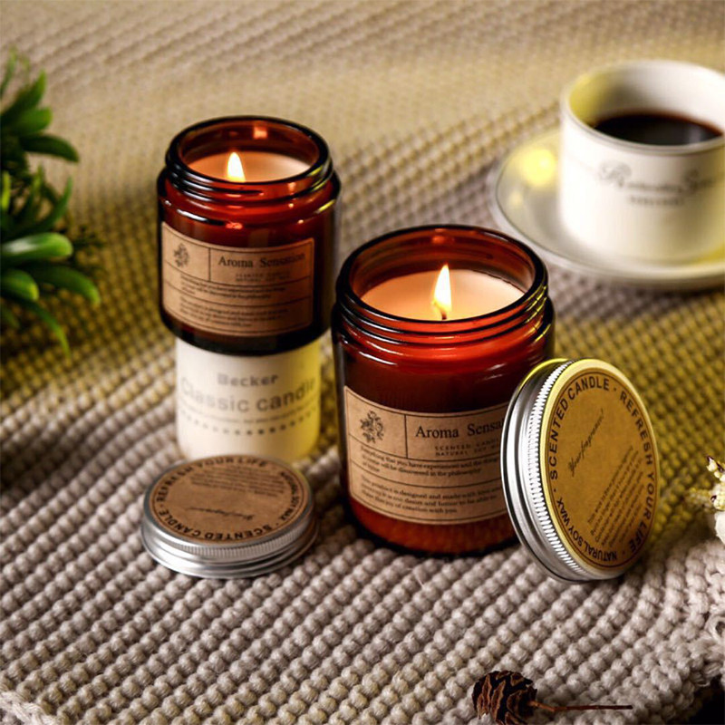 FDA Gift Aluminum Cover Dia 5cm 7.2cm Glass Candle Cup