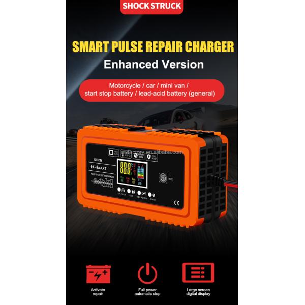 Electric Vehicle E-bike Scooter Intelligent Automatic 12V 24V 10A 12A Lead-Acid Repair Battery Charger with Fast Charging Speed